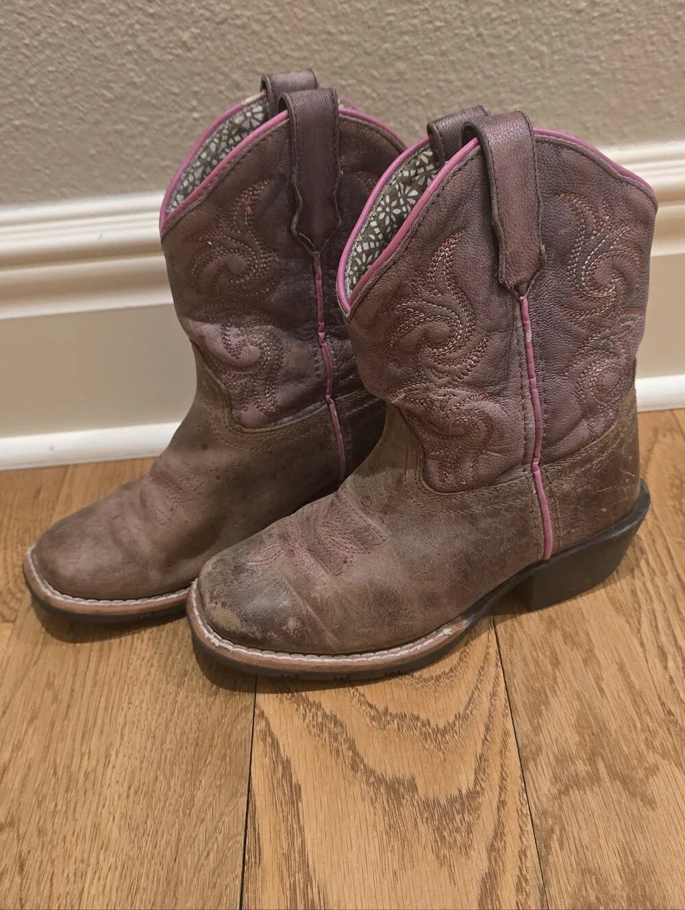 Dan Post Girls Majesty Cowboy Boot Square Toe Sz 11D